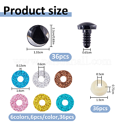 1 Bag Plastic Safety Craft Eye Sets&nbsp;DIY-FH0010-70B