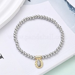 Brass Oval with Jesus Charms Bracelets&nbsp;BJEW-B148-03A