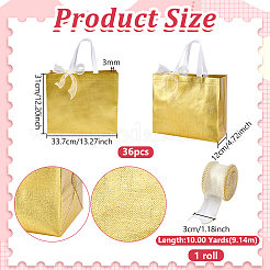 36Pcs Large Capacity Heat-Sealed Non-Woven Fabric Bags with 1 Roll Polycotton Ribbon&nbsp;ABAG-PH0001-75A