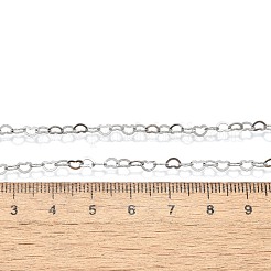 925 Sterling Silver Heart Link Chain Necklaces for Women&nbsp;NJEW-R025-01P