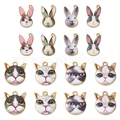 16Pcs 8 Style Rack Plating Alloy Enamel Pendants&nbsp;ENAM-TA0001-48