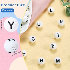 30Pcs Silicone Beads&nbsp;SIL-SZ0003-77Y