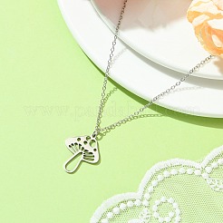 Non-Tarnish 201 Stainless Steel Mushroom Pendants Necklaces&nbsp;NJEW-JN04562-02