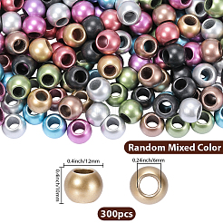 300Pcs Matte Rondelle Spray Painted Acrylic European Beads&nbsp;OACR-PA0001-74