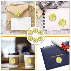 12 Sheets Self Adhesive Gold Foil Embossed Stickers&nbsp;DIY-WH0451-018