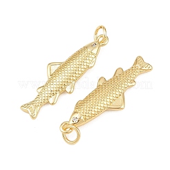 Brass Micro Pave Clear Cubic Zirconia Pendants&nbsp;KK-G544-02G-04