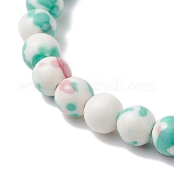 Synthetic Ocean White Jade Beads Stretch Bracelets for Women Men&nbsp;BJEW-JB11300-04