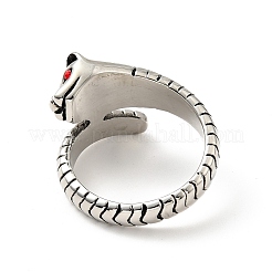 Light Siam Rhinestone Leopard Finger Ring&nbsp;RJEW-C030-04C-AS
