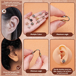 20Pcs 5 Styles 304 Stainless Steel Spiral Pad Cuff Earrings&nbsp;KK-UN0005-22