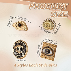 16Pcs 4 Styles 1-Hole Alloy Shank Buttons&nbsp;FIND-AR0006-59