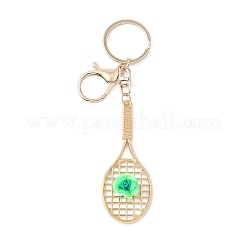Tennis Racket & Flower Iron Alloy Keychains&nbsp;KEYC-JKC01442