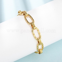 304 Stainless Steel Twisted Oval Link Chain Bracelets for Women&nbsp;BJEW-F536-05G