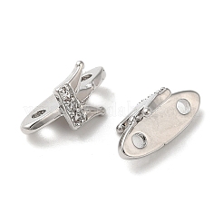 Brass Micro Pave Clear Cubic Zirconia Slide Charms&nbsp;KK-P239-20P