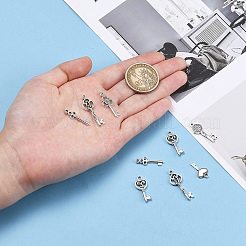 Tibetan Style Alloy Key Pendants&nbsp;TIBEP-X0001-02-AS