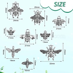 90 Pieces Bee Alloy Charm Pendant Mixed Honey Bee Charm Antique Alloy Insect Charm for Jewelry Making Crafts&nbsp;JX209A