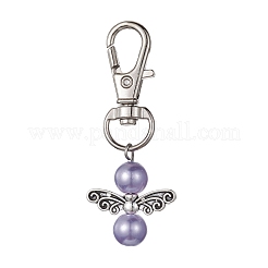 Angel Alloy & Glass Pearl Beads Pendants Decorations&nbsp;HJEW-JM01293