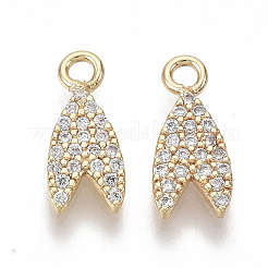 Brass Micro Pave Clear Cubic Zirconia Charms&nbsp;KK-S355-012-NF