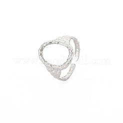 Non-Tarnish 304 Stainless Steel Open Oval Wide Cuff Ring for Women&nbsp;RJEW-S405-167P
