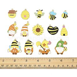 44Pcs 14 Styles Bees Theme Alloy Enamel Pandants&nbsp;FIND-FS0004-45