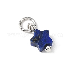 Natural Lapis Lazuli & Carnelian & Amazonite & Black Stone & Amethyst Star Charms&nbsp;PALLOY-JF04693