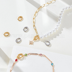 12Pcs 2 Colors Oval Brass Spring Gate Clasps&nbsp;KK-GA0002-16