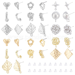 32Pcs 16 Style Alloy Stud Earring Findings&nbsp;FIND-PH0008-35