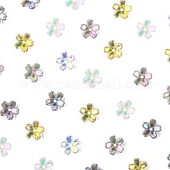 70Pcs 5 Colors Transparent Electroplate Glass Bead Caps&nbsp;EGLA-FS0001-55