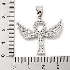 Brass Micro Pave Cubic Zirconia Pendants&nbsp;KK-P250-02P