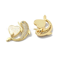 Brass Micro Pave Clear Cubic Zirconia Pendants&nbsp;KK-A221-21B-G