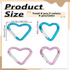 8Pcs 2 Colors Aluminum Alloy Rock Climbing Carabiners&nbsp;FIND-LP0008-16