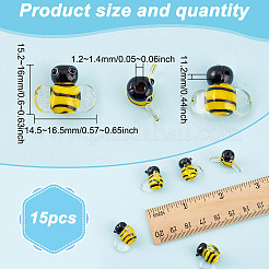 15Pcs Handmade Lampwork Beads&nbsp;LAMP-GO0001-15