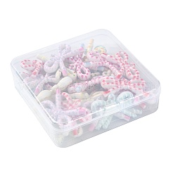 30Pcs 6 Colors Opaque Printed Acrylic Pendants&nbsp;MACR-FS0002-45