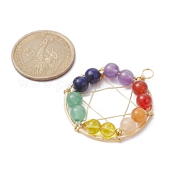 Gemstone Copper Wire Wrapped Pendants&nbsp;PALLOY-JF02304-01