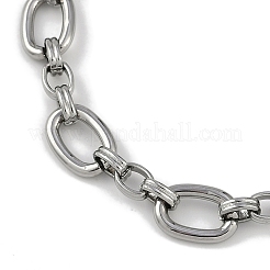 Anti-Tarnish 304 Stainless Steel Oval Link Chain Anklets&nbsp;AJEW-A057-05P