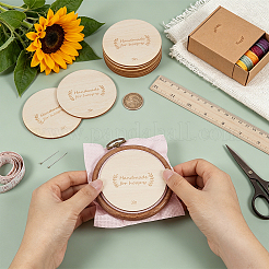 Handmade Hoop Wooden Disc&nbsp;DIY-WH0671-498A