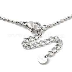 304 Stainless Steel Cubic Zirconia Teardrop & Flat Round Bib Ball Chain Necklaces for Women&nbsp;NJEW-F328-11P-05