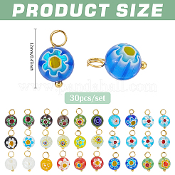 30Pcs Millefiori Glass Charms&nbsp;PALLOY-PH01855