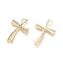 Brass Micro Pave Cubic Zirconia Pendants&nbsp;ZIRC-G152-19G