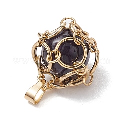 Stainless Steel Braided Pacrame Pouch Gemstone Pendants&nbsp;PALLOY-JF02735-01