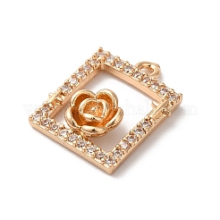 Brass Micro Pave Clear Cubic Zirconia Pendants&nbsp;KK-C062-068G