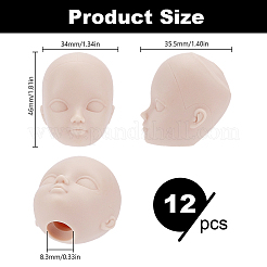 Rubber Craft Doll Head&nbsp;DIY-WH0671-035