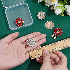 4Pcs 2 Colors Alloy Rhinestone Cufflinks&nbsp;HJEW-NB00213
