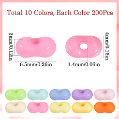 2000Pcs 10 Colors Opaque Acrylic Beads&nbsp;MACR-SP0001-37
