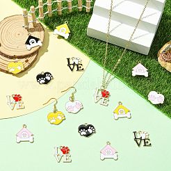 40Pcs 8 Styles Pet Paw Print Theme Alloy Enamel Pendants&nbsp;ENAM-CJ0007-13