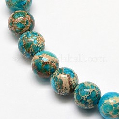 Natural Imperial Jasper Round Bead Strands&nbsp;G-I103-8mm-03