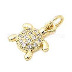 Brass Pave Clear Cubic Zirconia Pendants&nbsp;KK-G554-08A-G