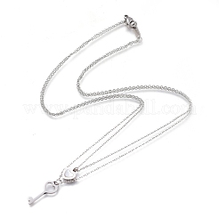 304 Stainless Steel Double Layer Necklaces&nbsp;NJEW-I240-03