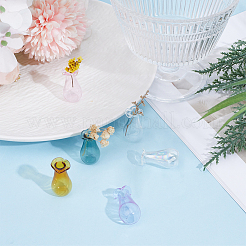 6Pcs 6 Colors Miniature Glass Vase Ornaments&nbsp;BOTT-CN0001-01