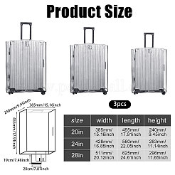 3Pcs 3 Styles Transparent PVC Luggage Cover&nbsp;AJEW-GL0003-33