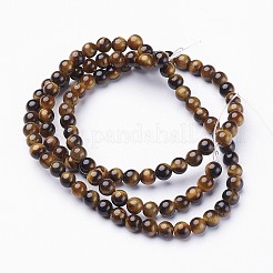Natural Tiger Eye Beads Strands&nbsp;X-GSR4mmC014-AB+